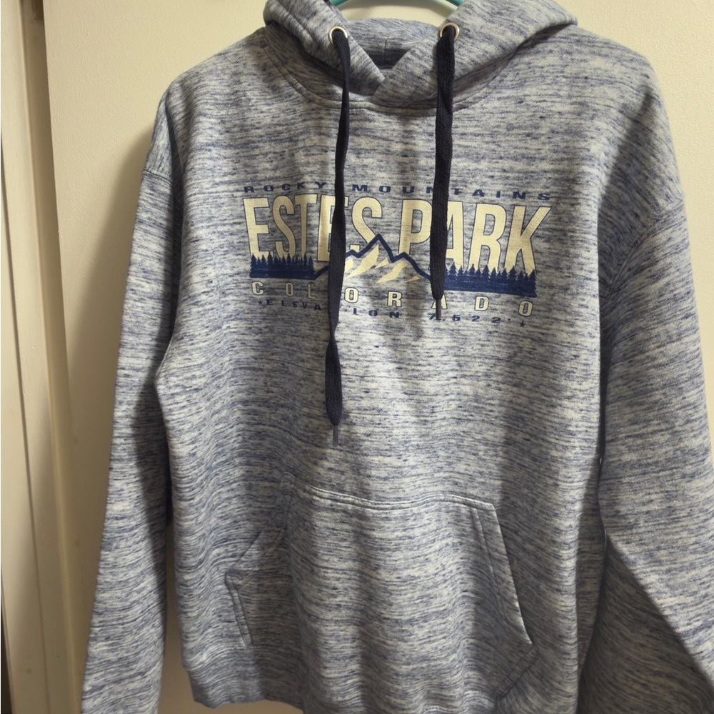 Heather Blue Graphic Hoodie